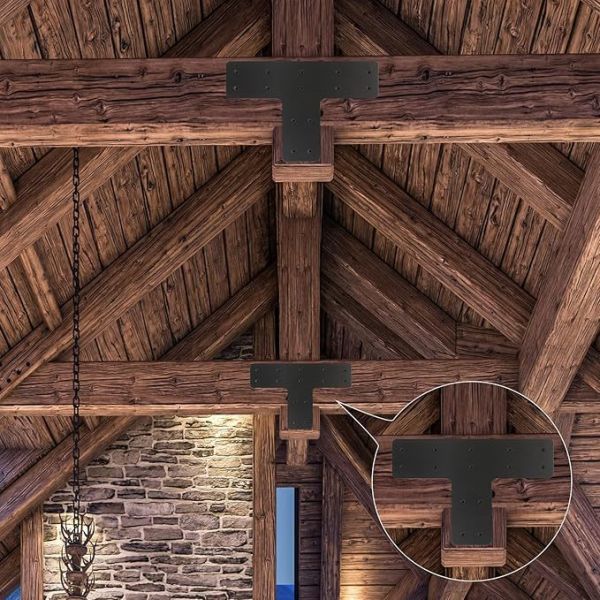 Durable Steel Material T Post Timber Bracket with Black Powder-Coated Finish for Versatile Connectivity