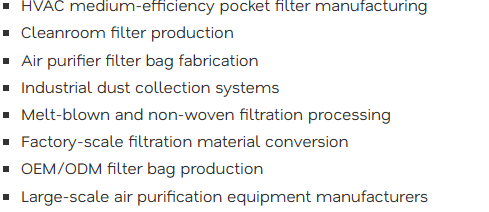 Pocket Filter Making Machine Air Filter Bags Making Machine TC-7020