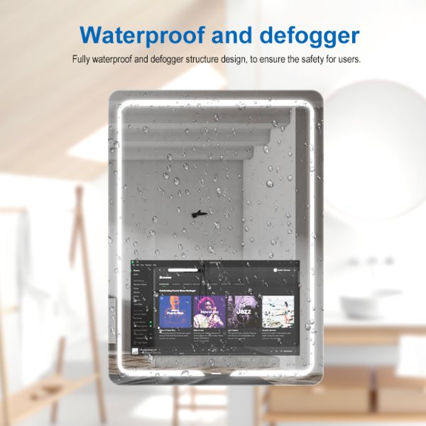 Android 5.0 Touchscreen Smart Mirror , 15.6 inch Interactive Bathroom Mirror