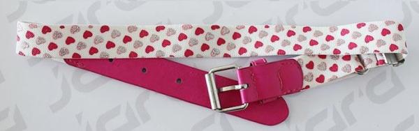 Heart Shape Girls Elastic Belt , Silk Printing / Metallic Printing Children Elastic Belt