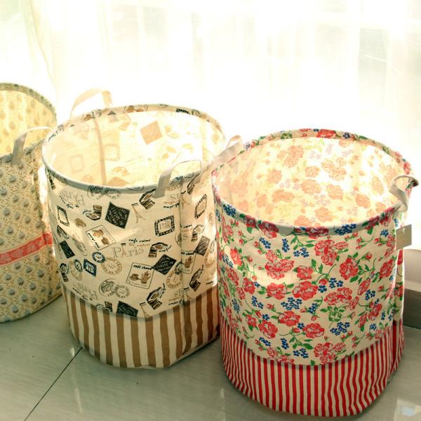 Promotional Waterproof Laundry Basket Foldable Canvas Dirty Clothes Storage Basket
