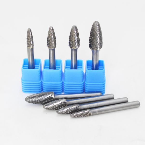 6*8mm Rotary Burs Sets Plastic Box Tube Package Genuine Solid Tree Shape Carbide Burr for Metal Aluminum