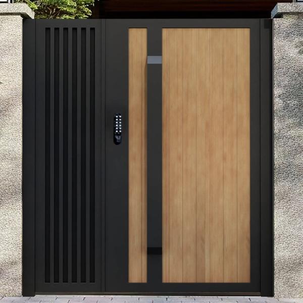 Powder Coated Aluminium Garden Side Gates Doors External Sliding For Chinese Square