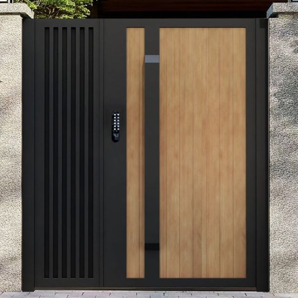Powder Coated Aluminium Garden Side Gates Doors External Sliding For Chinese Square