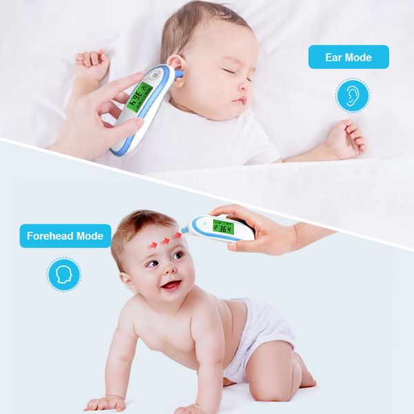 1-Second Measurement Time Forehead Ear Thermometer With ±0.2.C/±0.4°F Accuracy