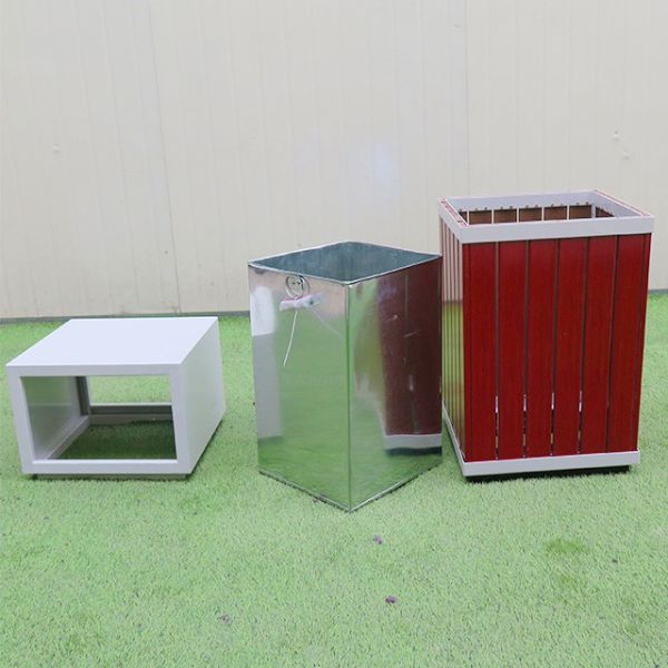 Antirust Garden 10gal Waterproof Wpc Wood Garbage Can