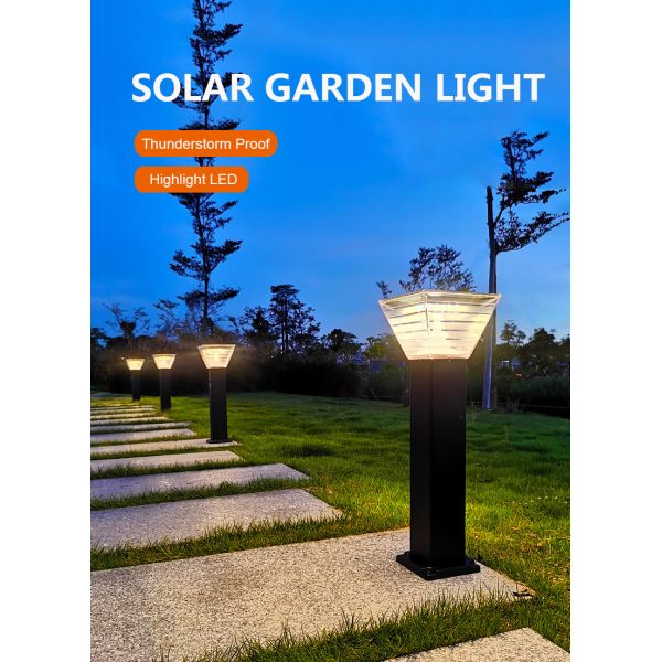 Minimalist 7W LED Solar Garden Light Landscape Decoration Bollard LED Lawn Lighting