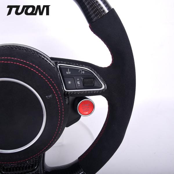 Genuine Carbon Fiber Alcantara Leather Audi Steering Wheel With Knobs