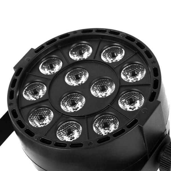 12PCS 1W RGBW 3in1 RGB Mini LED Par Light With Black Plastic Body 50 - 60Hz