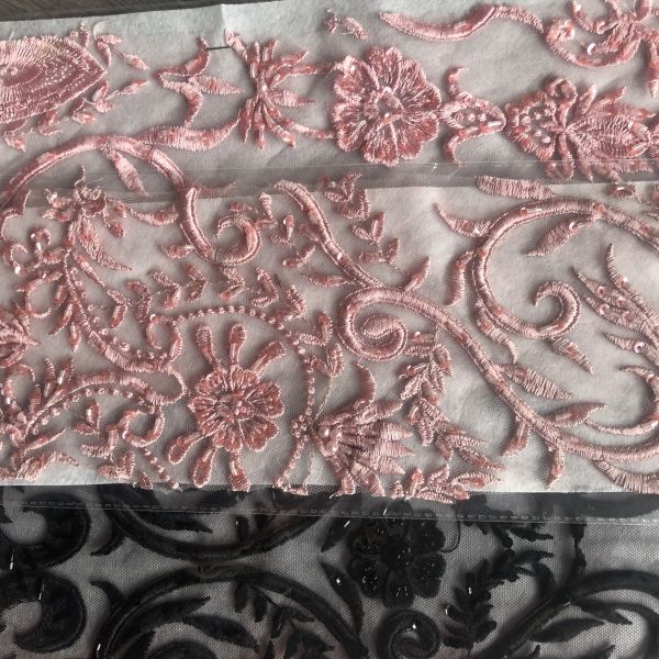 Easily Customizable Luxury 3D Flowers Beaded Embroidery Lace Fabric New Design Lace for Women's Clothing Dance  Dresses