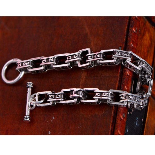 Vintage Handmade Thai Sterling 925 Silver Chain Link Bracelet (060715)