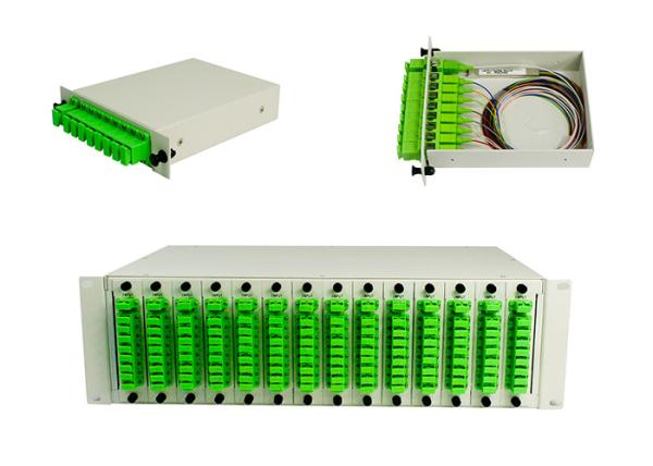 Gaveta do divisor da caixa do divisor de LGX/PLC, painel de remendo ótico do divisor do PLC do divisor do PLC da fibra 1*8, 19' cremalheira
