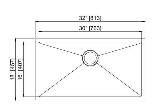 Banca da cozinha de aço inoxidável da resistência/offset de corrosão da banca da cozinha de aço inoxidável de um Undermount de 32 polegadas boa