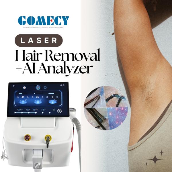 Machine d'épilation laser à diode 808nm 1064nm portable avec système de refroidissement par compresseur d'air pour la maison