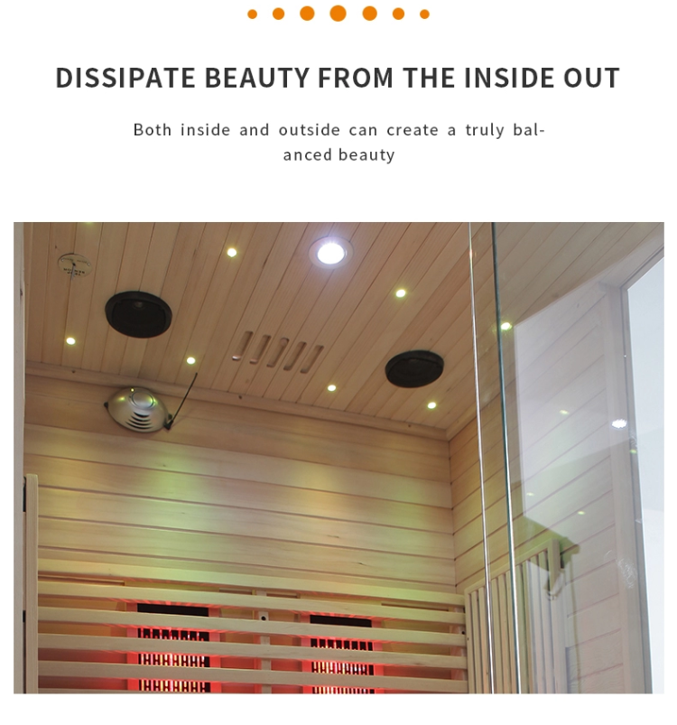 Carbon Fiber Heater Hemlock Far Infrared Sauna 2 Person Size Sauna Room