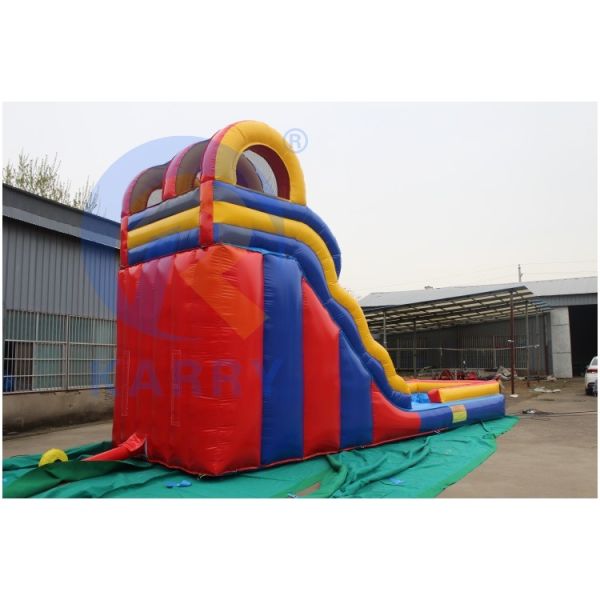 Leopard Print Arch Water Slide Inflatable with Wet Dry Design and Swimming Excitement