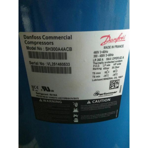 Цвет компрессора переченя компрессора 8HP SM100-4VI R22 переченя SM100S4VC Danfoss голубой