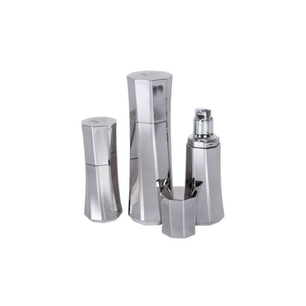 Tarro de aluminio de la crema de cara del repuesto de Skincare de la botella de la bomba de la loción del polígono de la oxidación