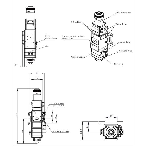Fiber Laser Raytools Bt240s Laser Cutting Parts Auto - Focusing
