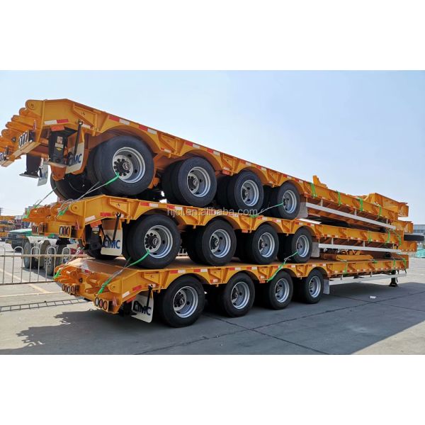 3 Axles Lowbed Trailer with Mechanical Suspension CIMC HUAJUN Stock