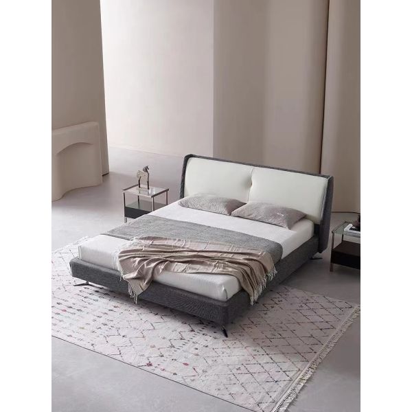 Villa Upscale Bedroom Sets Home Modern Simple Fabric Upholstered Bed