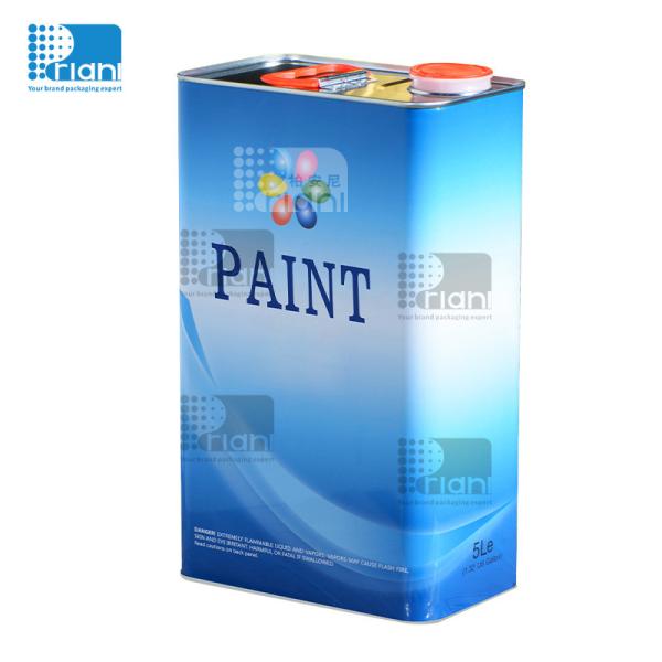 3-5 Litre Empty Paint Tins , Empty Metal Gallon Paint Cans For Packing Thinner Chemical