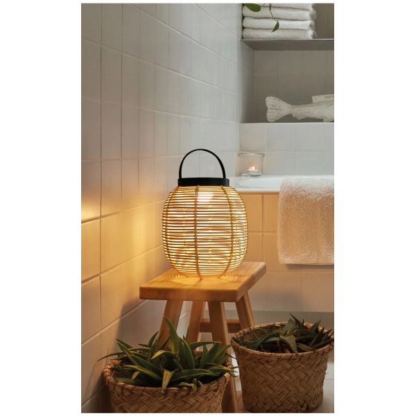 Outdoor Rattan Decorative Portable Waterproof Floor Lamp Solar Garden Light