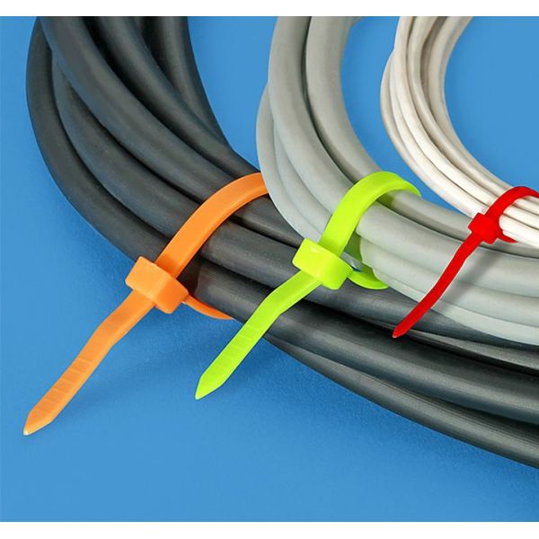 Zip Tie / Nylon Cable Bundle Tie LAN Cable Accessories With Adhesive Plate / Marker