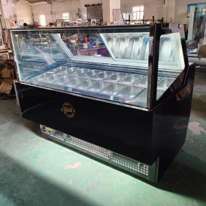 16 Pans Ice Cream Display Freezer Catering Equipment For Stores