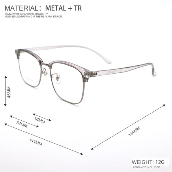 Бизнес-нейтральный TR Металлические оптические очки Рама Брау Бракеты 3531