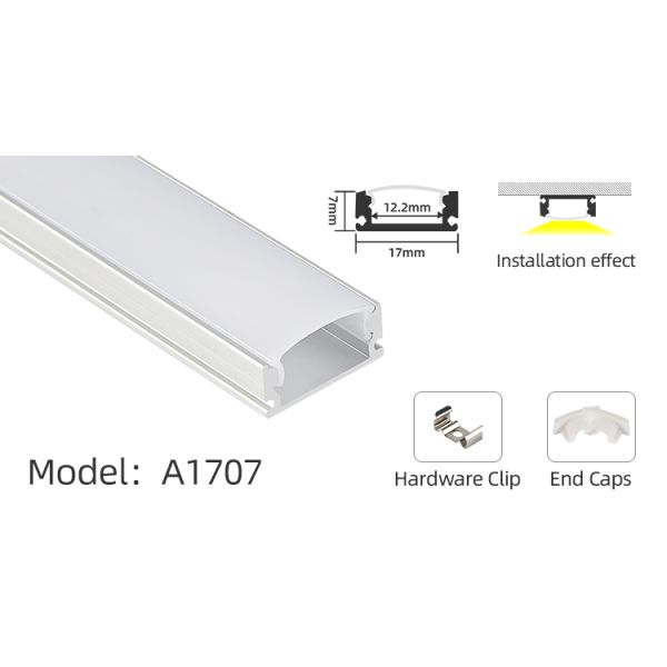 Profile de aluminio de 1m-3m 17x7mm para iluminación con LED