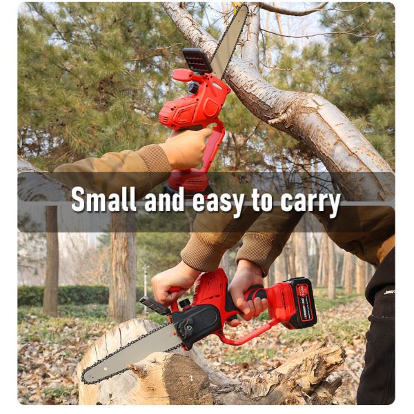 8 Inch Cordless Electric Chainsaw with Auto Chain Tension and Oil Pump for Wood Cutting