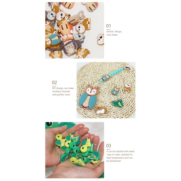 Шарики небольшого силикона животные, младенец Teether шариков силикона для браслета цепей ожерелья