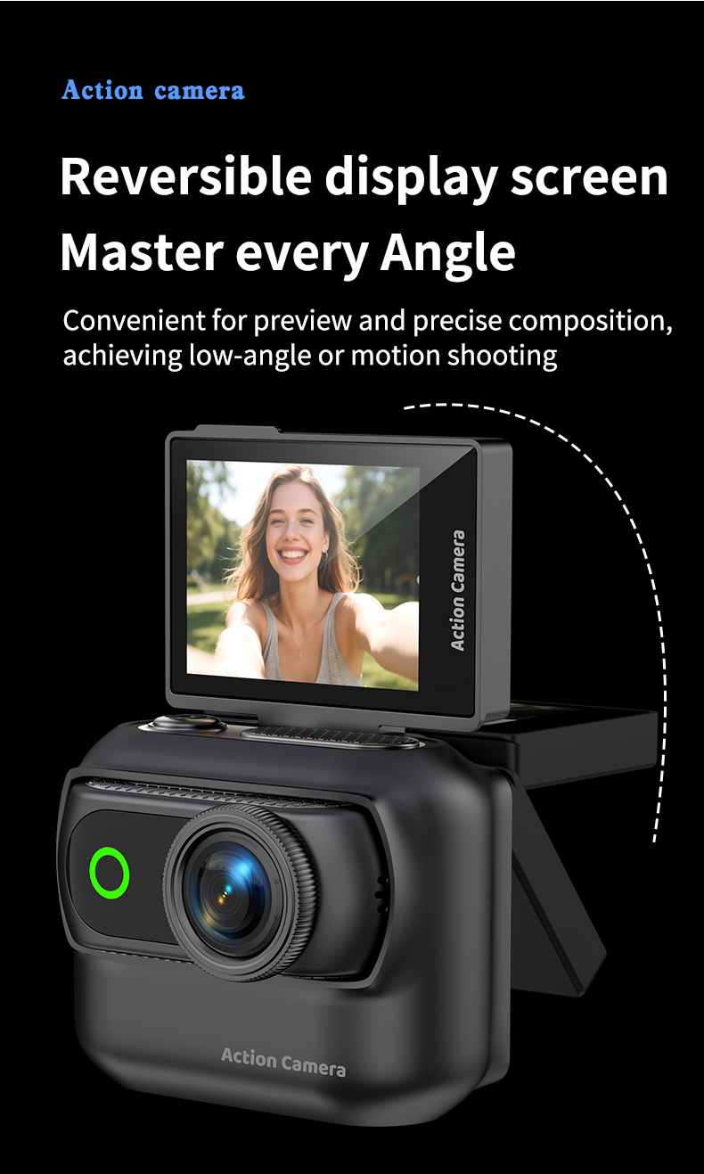 Wireless WiFi APP Fast Video Photo Transfer Magnetic Lanyard Stand Portable Action Cam Wholesale Supply