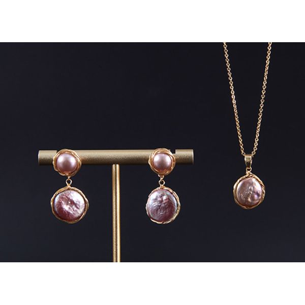 Natural Baroque Pearl necklace Cultured White Baroque Pearl Glass Chain Baroque Pearl Necklace Lady Pear Jewelry Set