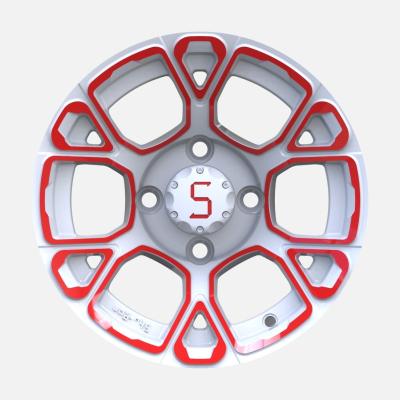 Тележка гольфа покрытие красных/белых колес 12 дюймов электрофорезное с крышкой центра s