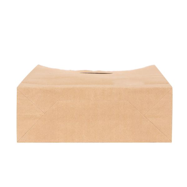 Custom Recyclable Paper Gift Bags Brown Kraft Paper Bags With Die Cut Handle