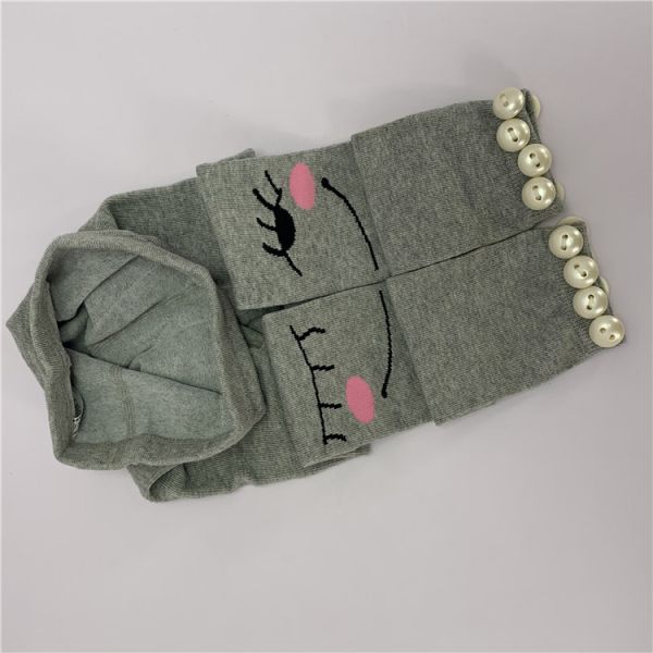 Cartoon Pattern Knitted Girls' Tights for School and Outdoor Activities