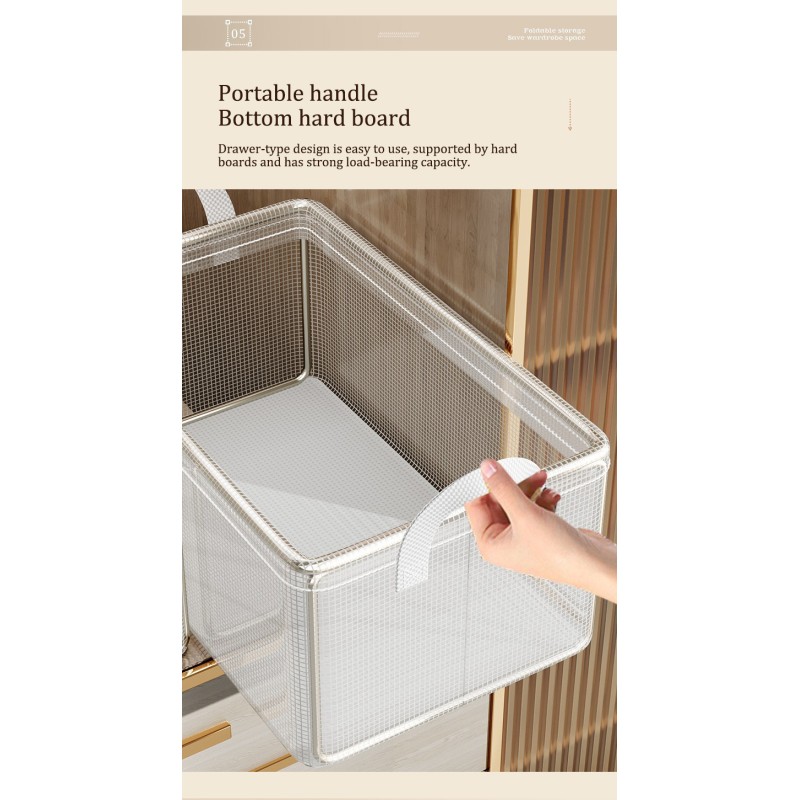 Transparent Pvc Clothing Storage Box with Handle, Drawer-Type Pants Storage Box with Lid
