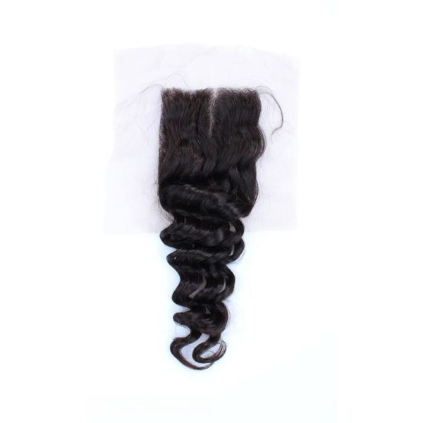 Sale High Quality Peruvian Human Hair Deep Wave No Tanle No Shedding Top Lace Closure