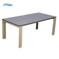 1800*900mm Table à manger moderne en blanc fixe en céramique, emballée à plat