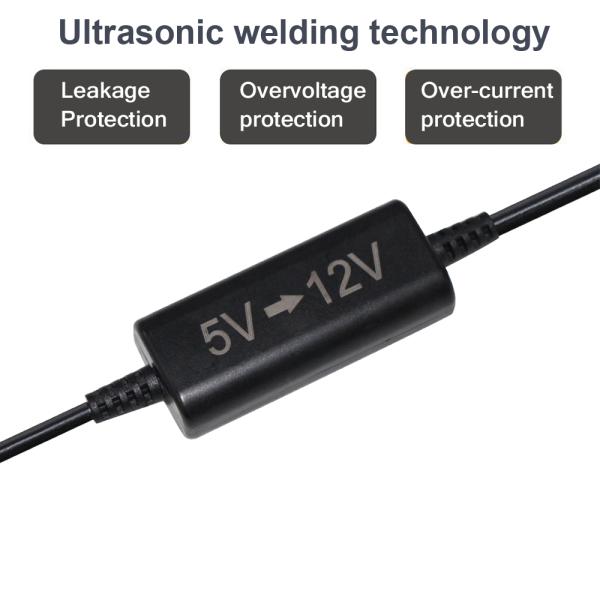 SAE to DC 5.5x2.1mm Step-Up Power Cable -5V to 12V Converter Adapter for Solar Panel, Battery Pack, LED, Router Use