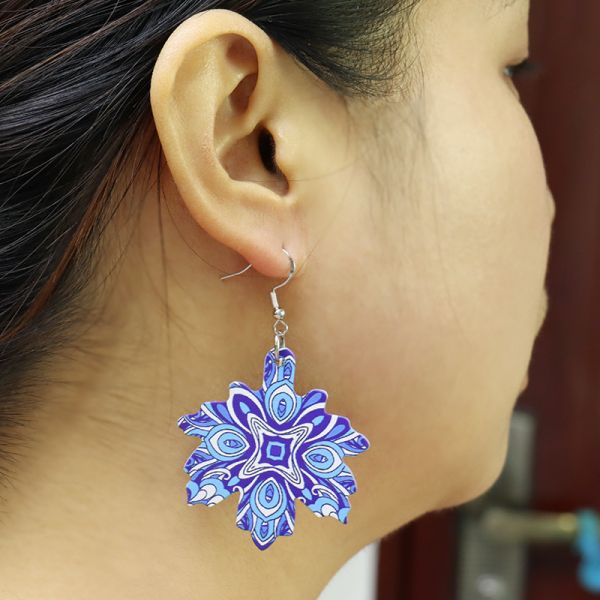 Double-Sided Blank Leather Sublimated Earrings PU Material Earring Pendants DIY Jewelry