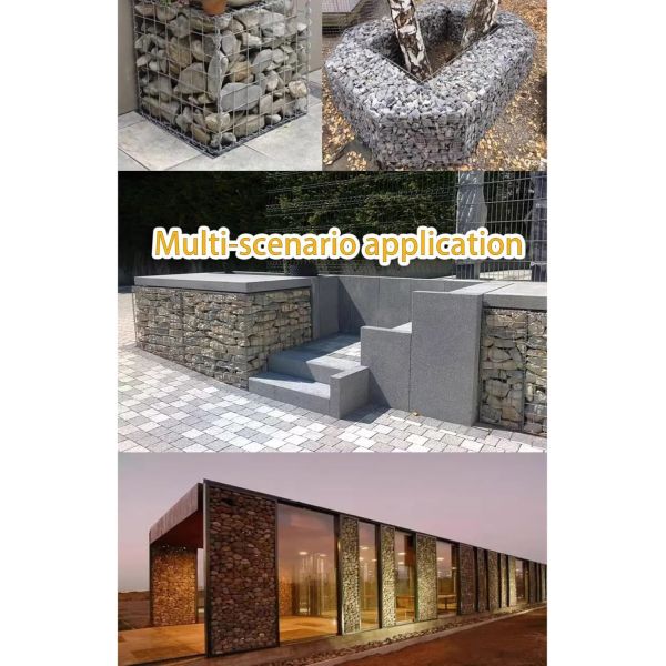 Gabion Mesh Wire Wall Panel, Galvanized Steel Gabion Wall With Covers, Garden Stone Wire Basket Fencing Gabion Mesh Wire Wall with Covers Galvanized Steel Garden Stone Wire Basket Fencing Patio
