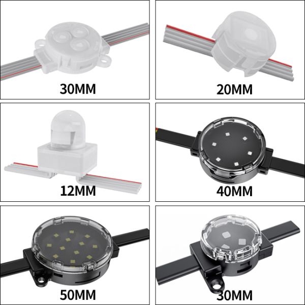 Wireless Smart Control RGBW LED Point Light IP67 Waterproof 30mm DC12V App Remote Control Building Landscape Lighting