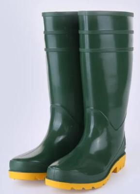 OEM Dark Green Safety Rain Boots PVC Insulated Steel Toe Rubber Boots