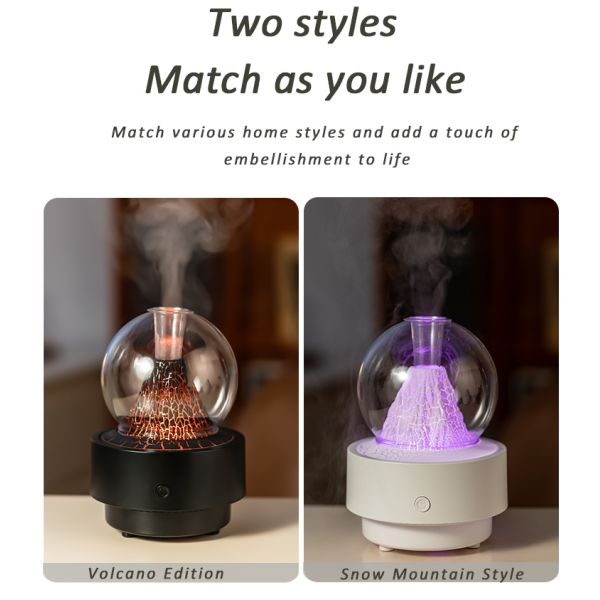 Home Office Volcano Aromatherapy Diffuser Tabletop With 7 Color LED Light