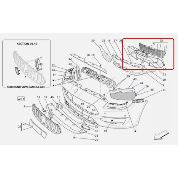 For Maserati Quattroporte 2017-2022 Brand New Front Bumper Central Grille Base Quick Wind Hood OEM 670036545