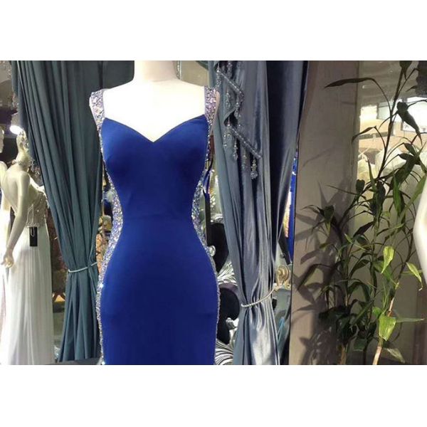 Sexy Diamond Mermaid Prom Dress , Sweetheart Fishtail Dress See Through Style