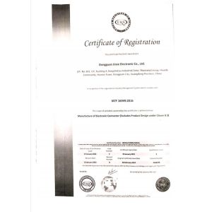 DONGGUAN JINZE ELECTRONICS CO.,LTD. Certifications